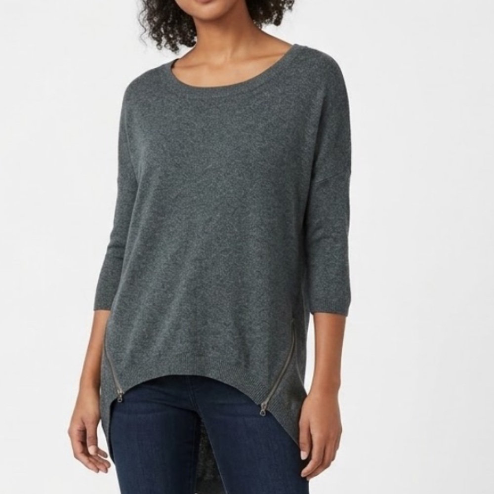 Express Dark Gray Zip-Hem Women's Sweater